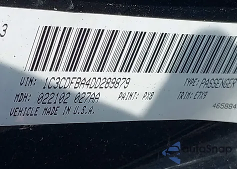 2013 Dodge Dart Sxt from USA, damaged, VIN 1C3CDFBA4DD289879